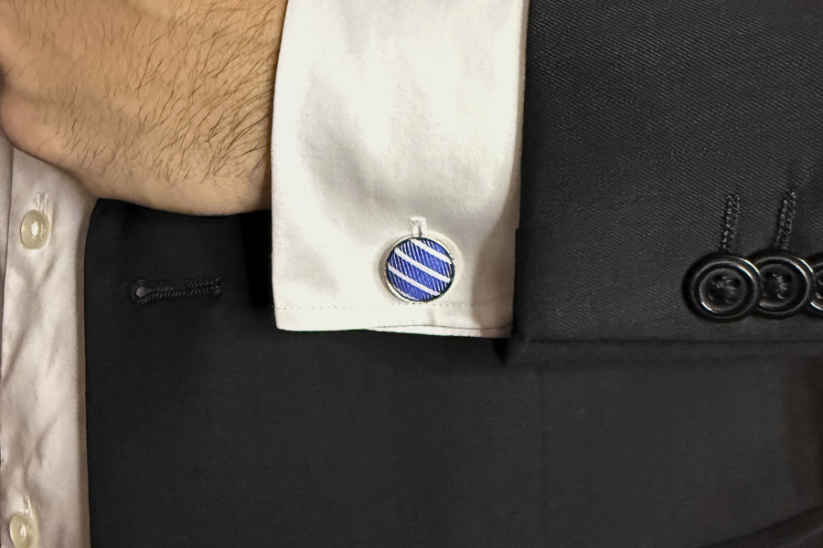 Boutons de Manchette Bleu Rayé - Gentlemen's Code