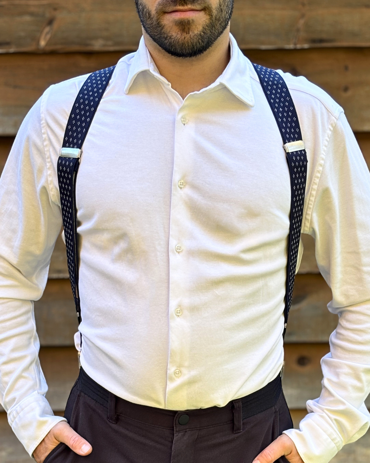 Bretelle X Bleu Marine à Diamant - Gentlemen's Code