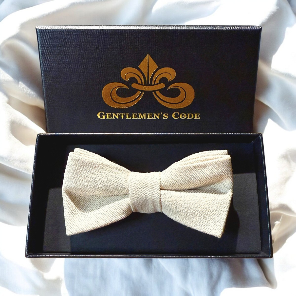 Nœud Papillon Petit Gentleman Coton Blanc Crème