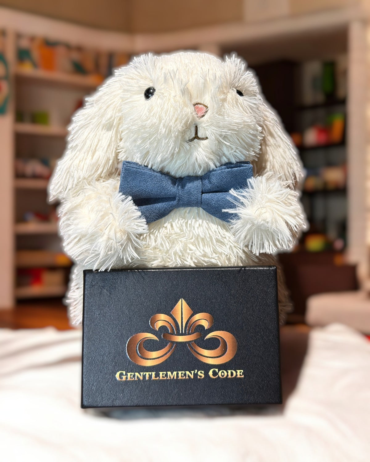 Nœud Papillon Petit Gentleman Coton Bleu Minéral