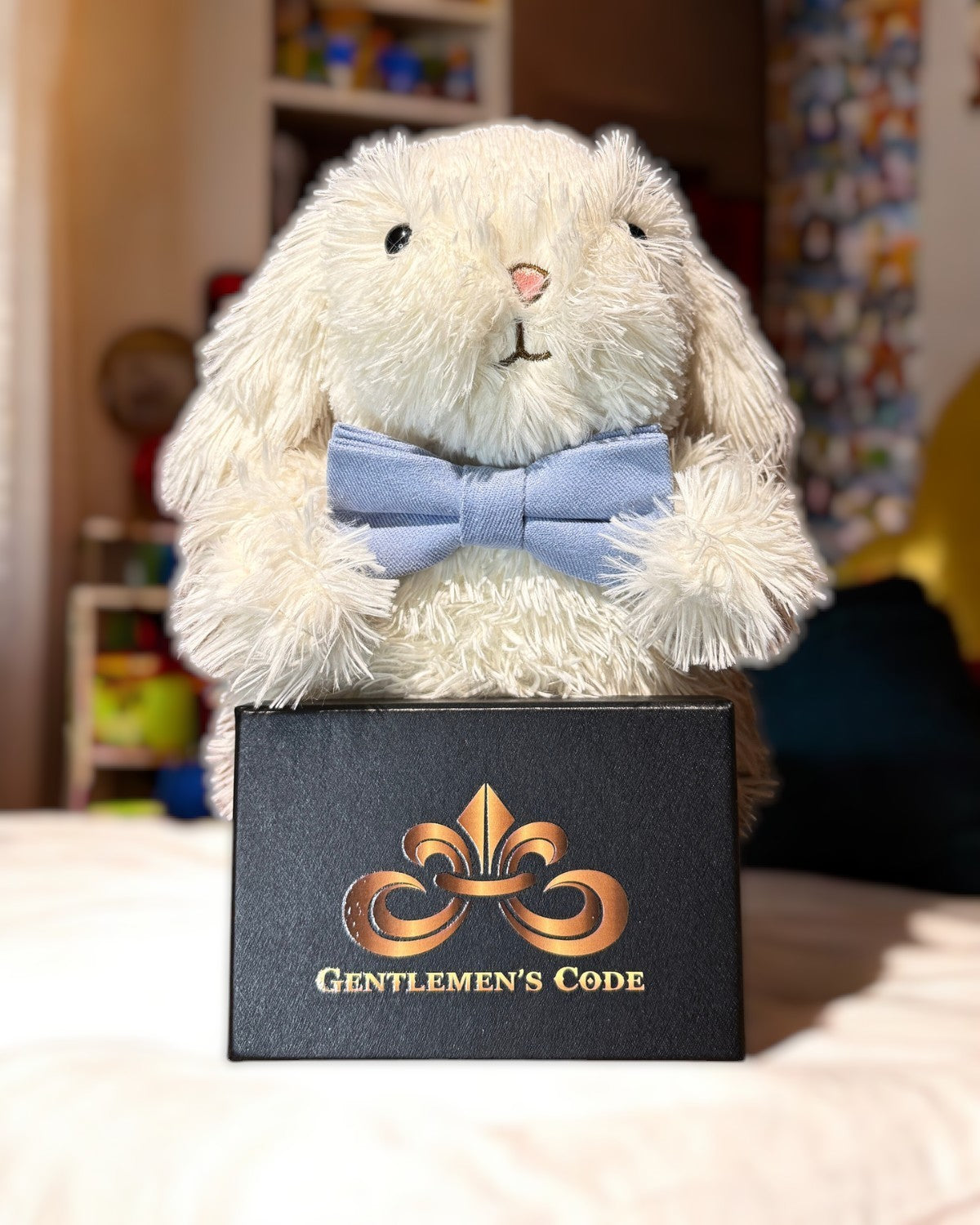 Nœud Papillon Petit Gentleman Coton Bleu Pastel