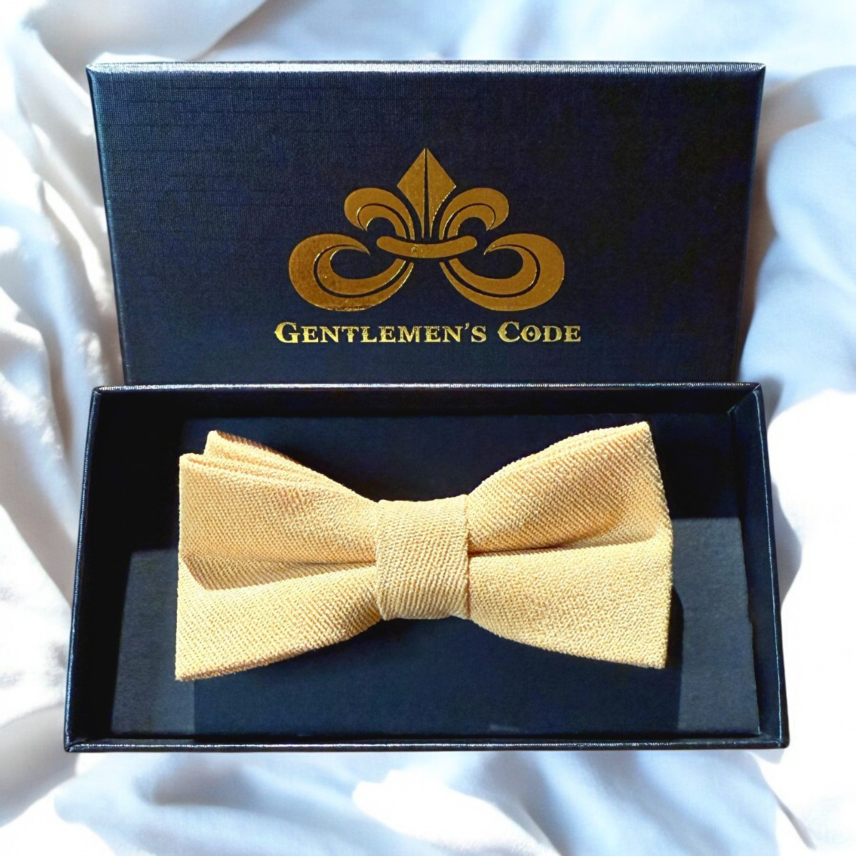 Nœud Papillon Petit Gentleman Coton Jaune Pastel
