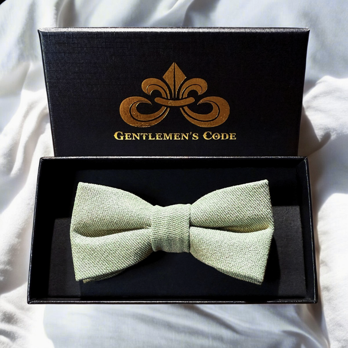 Nœud Papillon Petit Gentleman Coton Vert Pastel