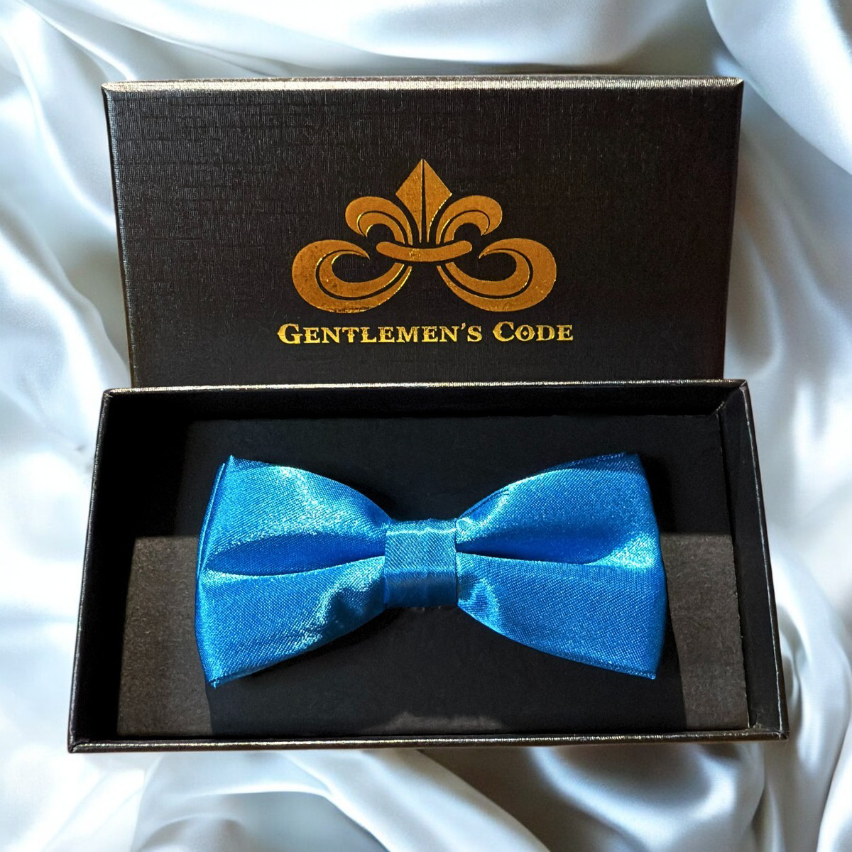 Nœud Papillon Petit Gentleman Satiné Bleu Azur