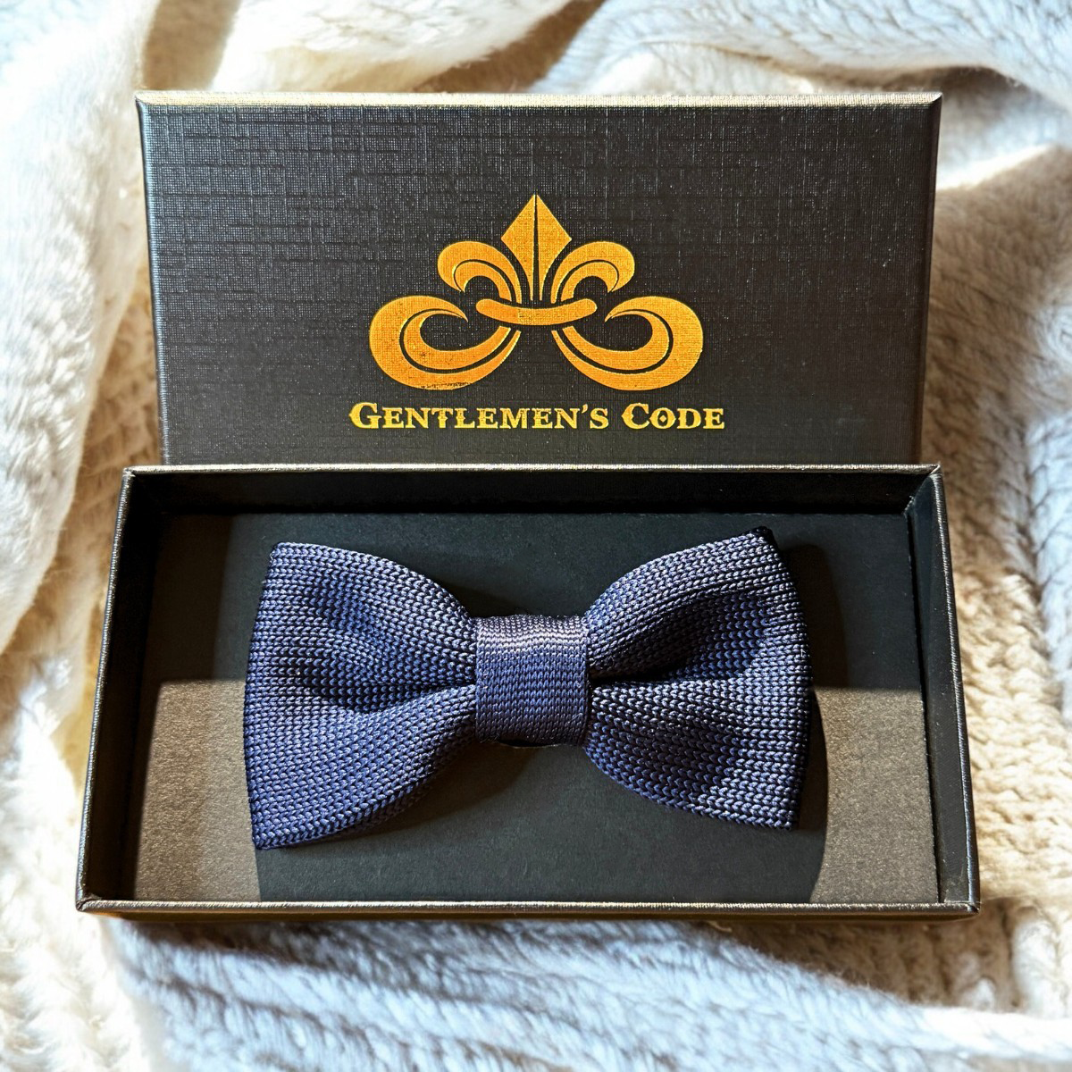 Nœud Papillon Petit Gentleman Tricot Bleu Marin