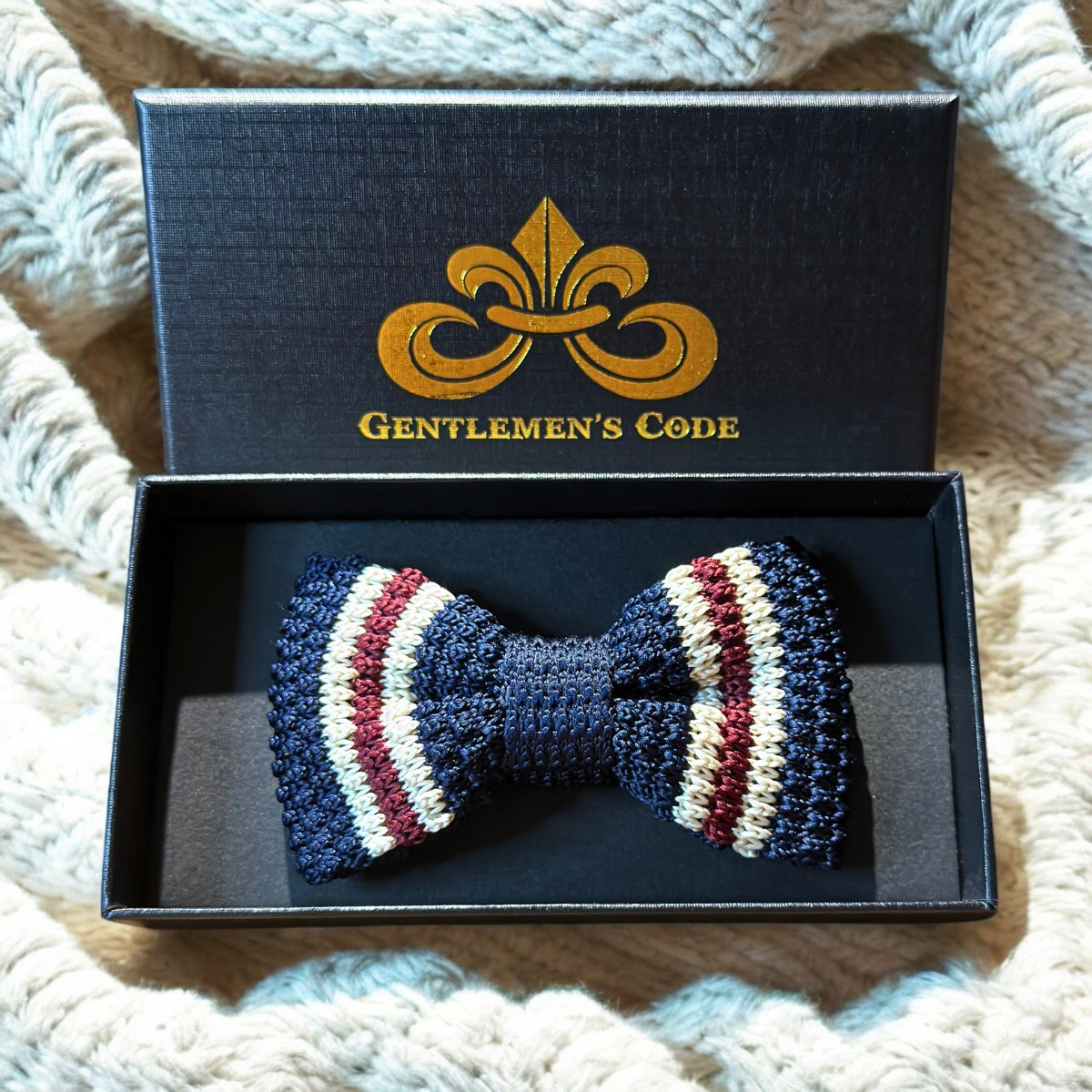 Nœud Papillon Petit Gentleman Tricot Le Tricolore Foncé