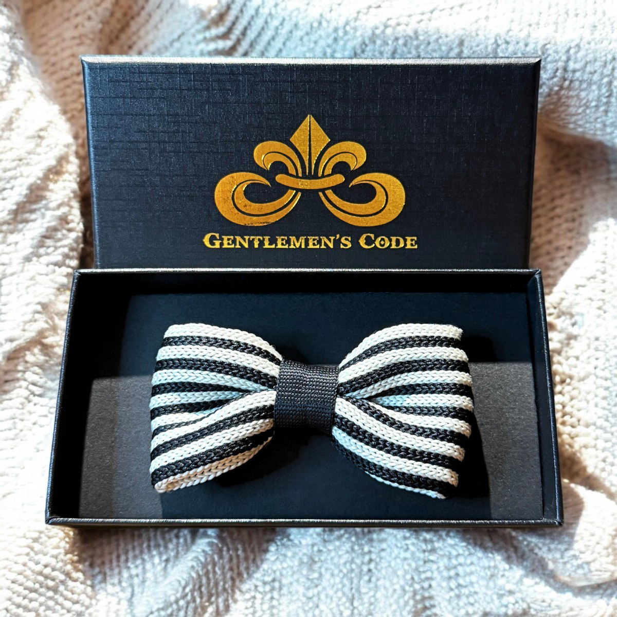 Nœud Papillon Petit Gentleman Tricot Zebré