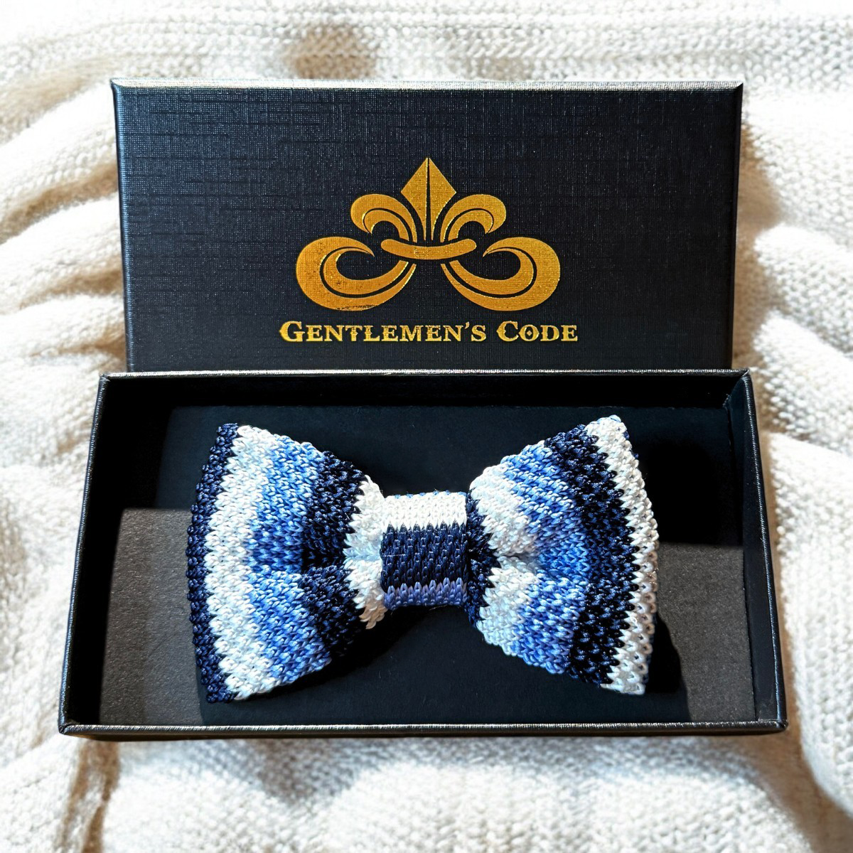 Nœud Papillon Petit Gentleman Tricot Dégradé Ciel