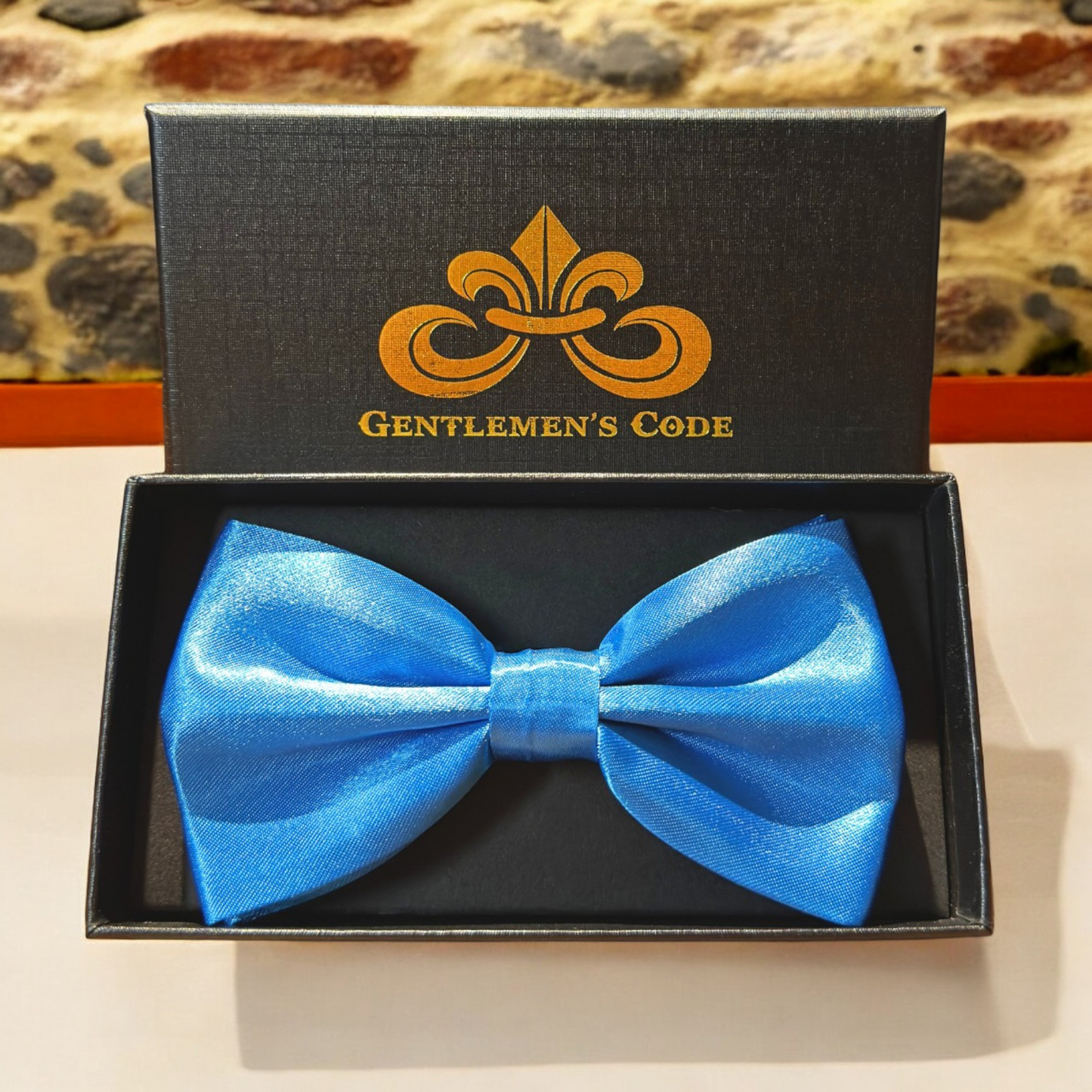 Nœud Papillon Satiné Bleu Azur