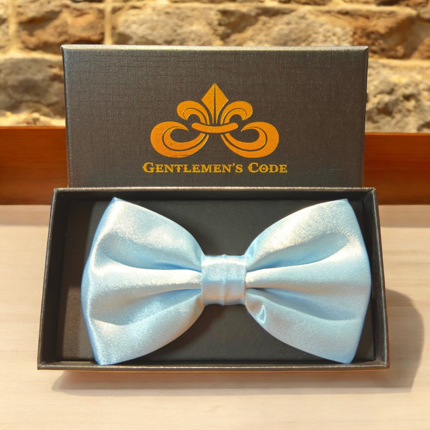 Nœud Papillon Satiné Bleu Pastel