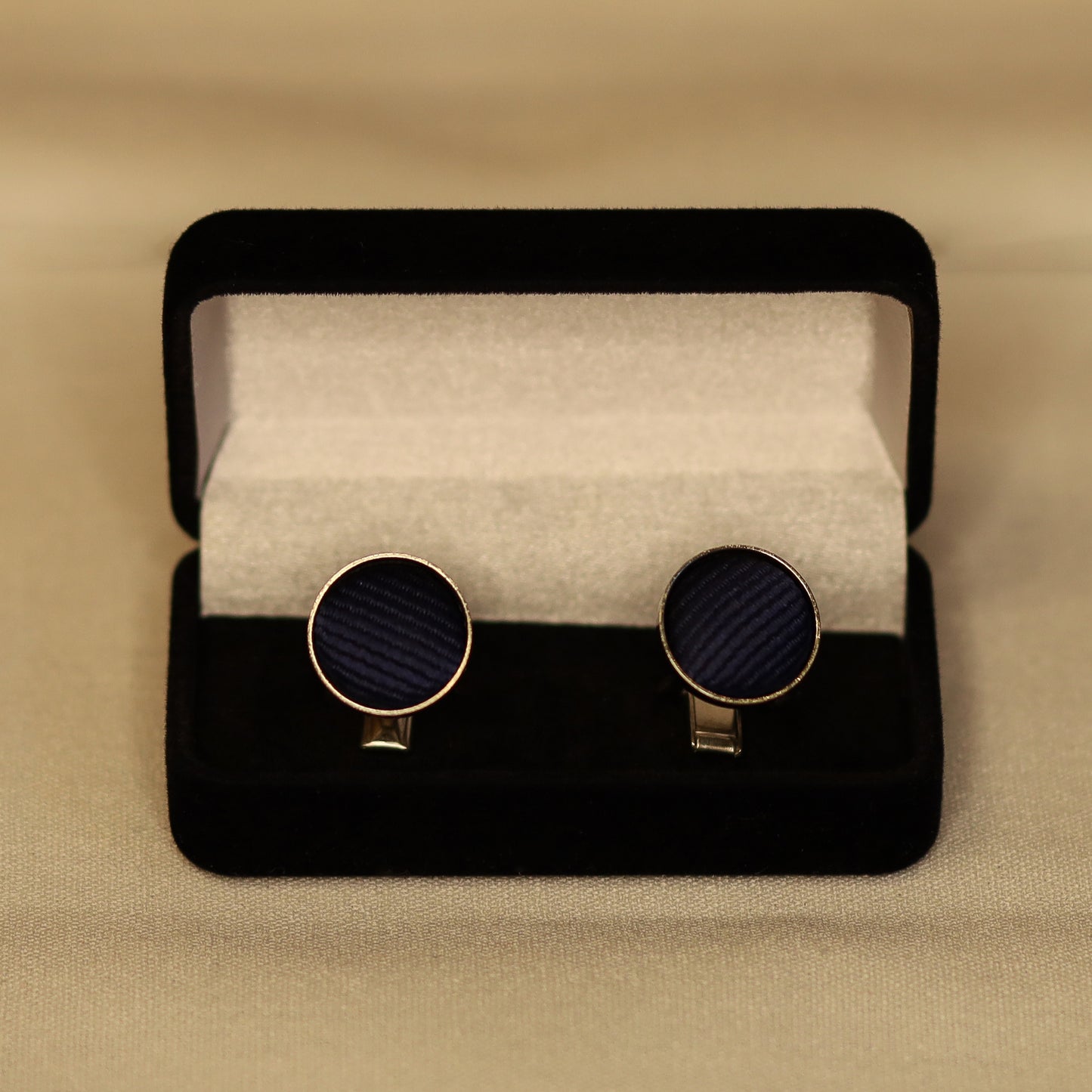 Boutons de Manchette uni Bleu Marin
