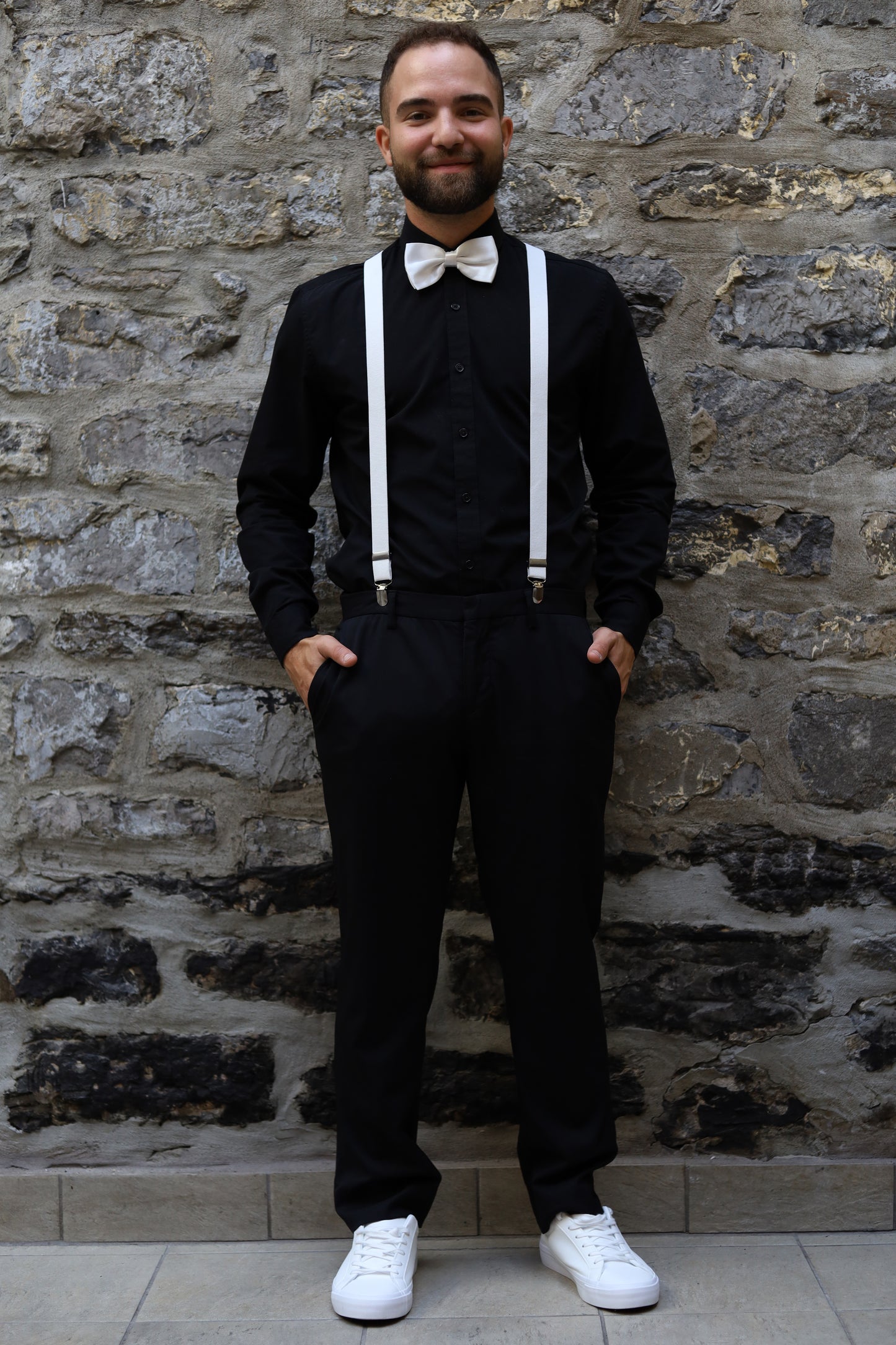 Ensemble de Bretelle et Nœud Papillon Blanc - Gentlemen's Code
