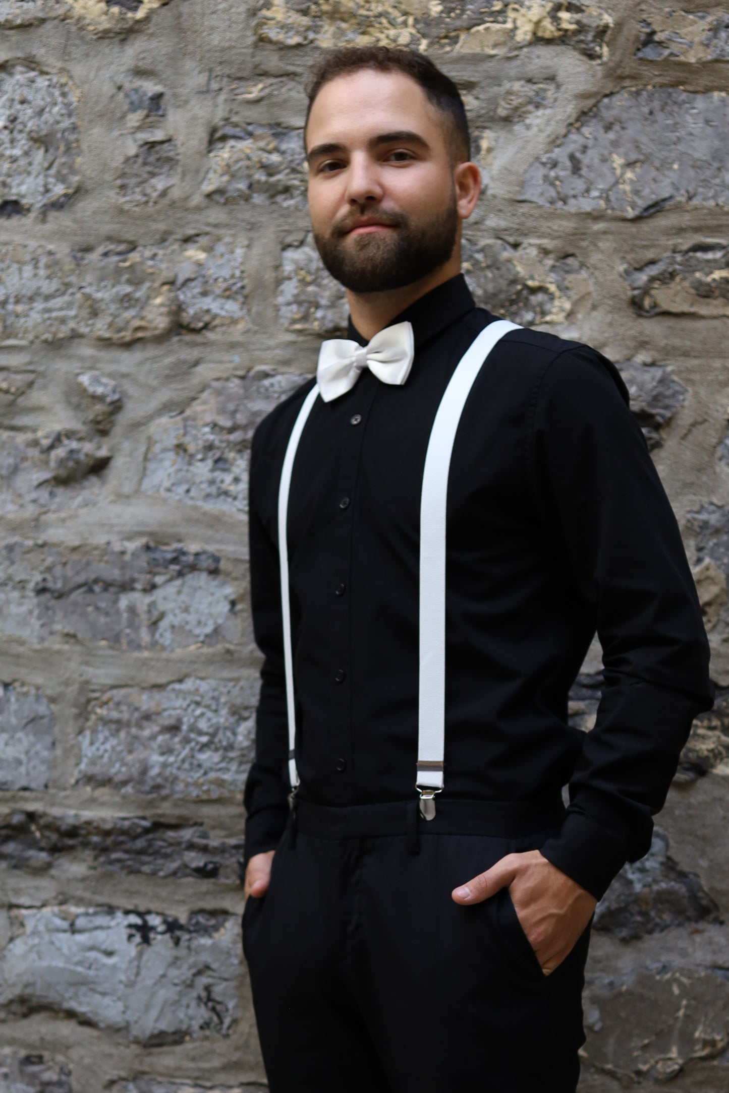 Ensemble de Bretelle et Nœud Papillon Blanc - Gentlemen's Code