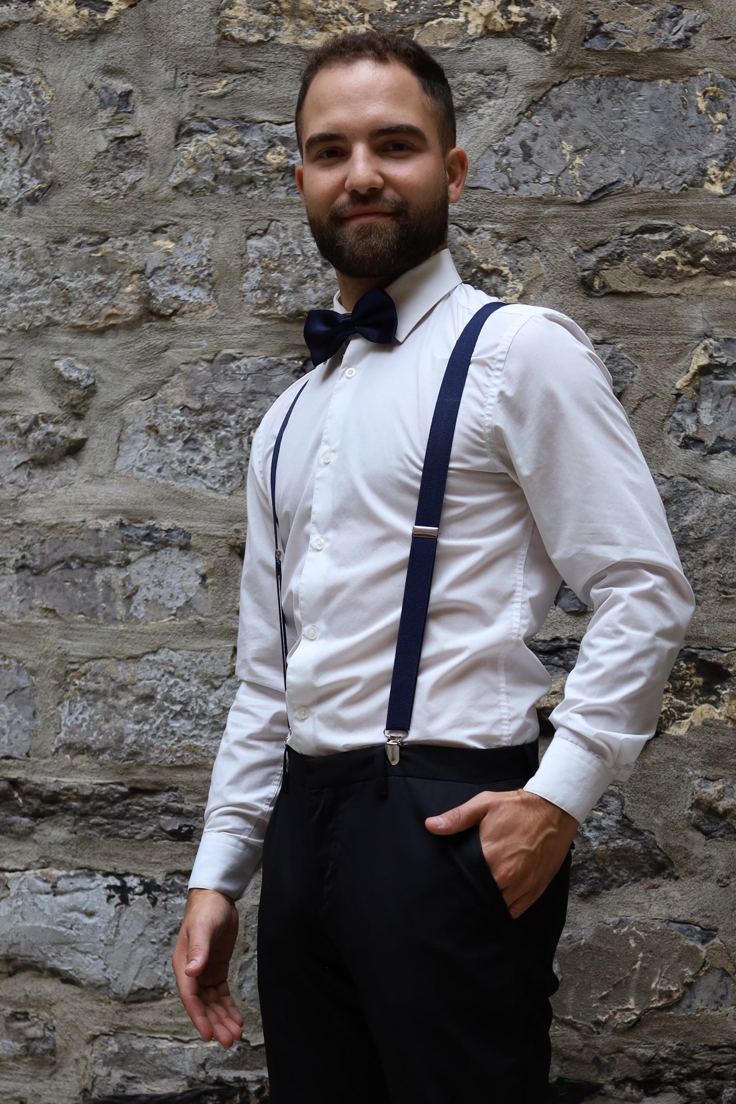Ensemble de Bretelle et Nœud Papillon Bleu Marine - Gentlemen's Code