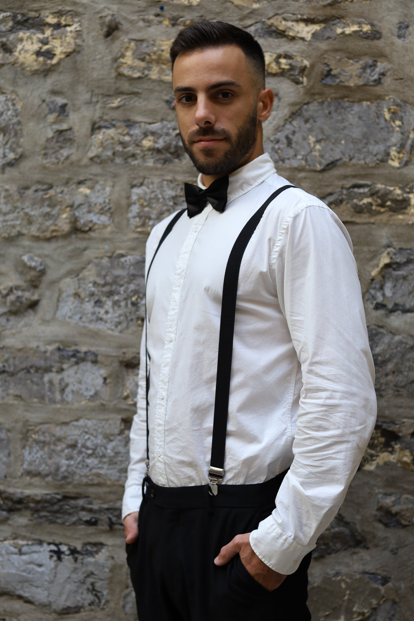 Ensemble de Bretelle et Nœud Papillon Noir