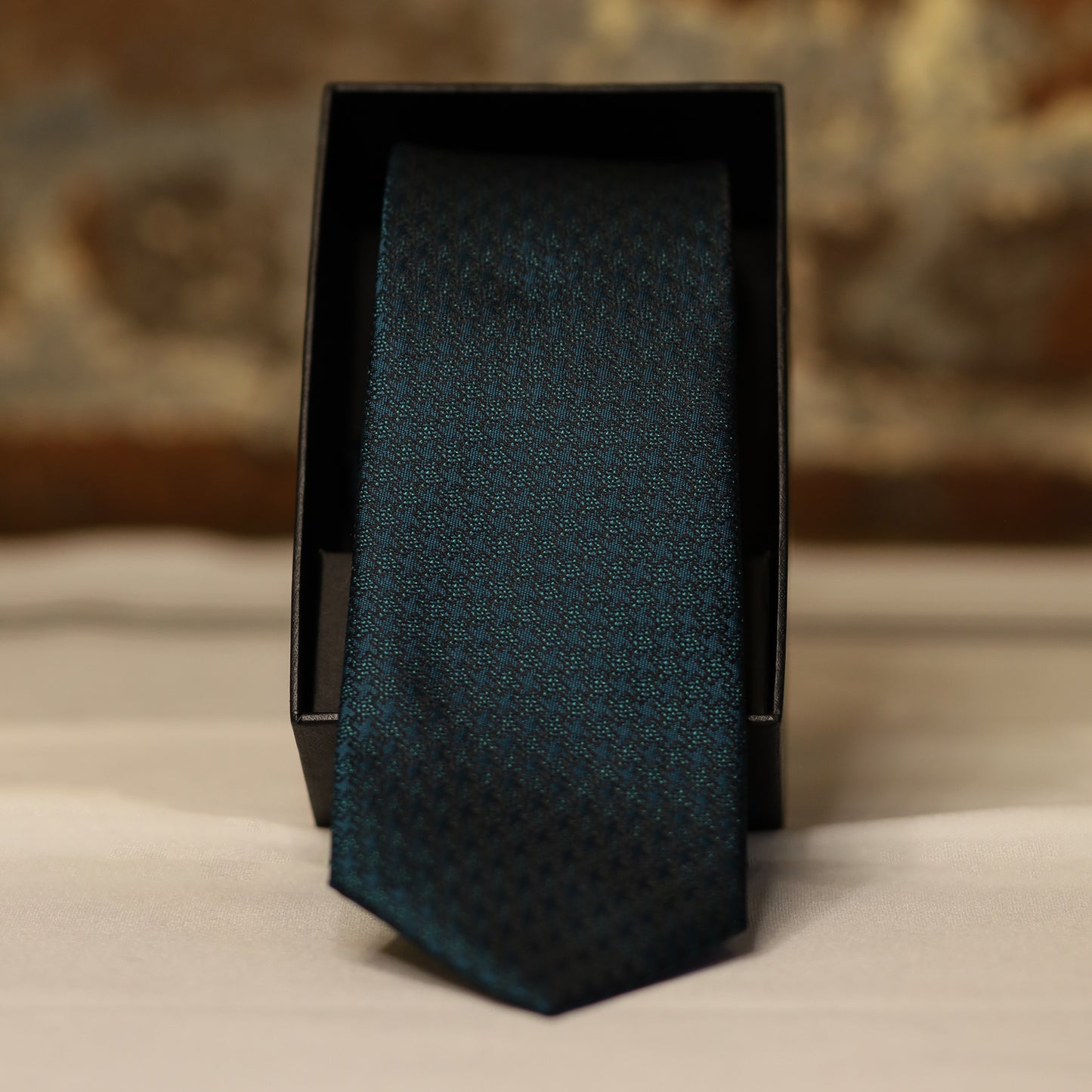 Ensemble Cravate, Mouchoir de Poche, Pince à Cravate et Boutons de Manchette à Motif Vert Forêt - Gentlemen's Code
