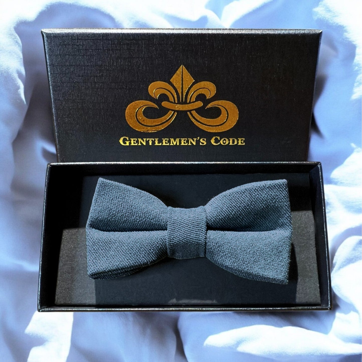Nœud Papillon Petit Gentleman Coton Bleu Minéral