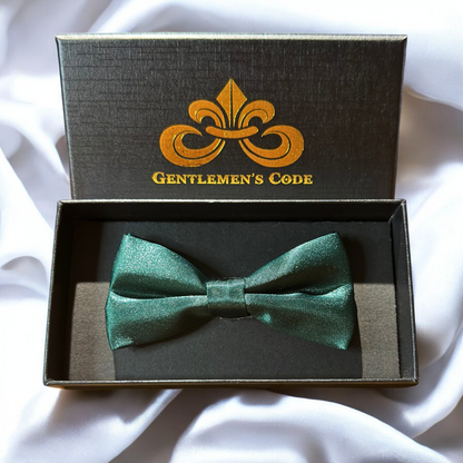 Nœud Papillon Petit Gentleman Satiné Vert Forêt