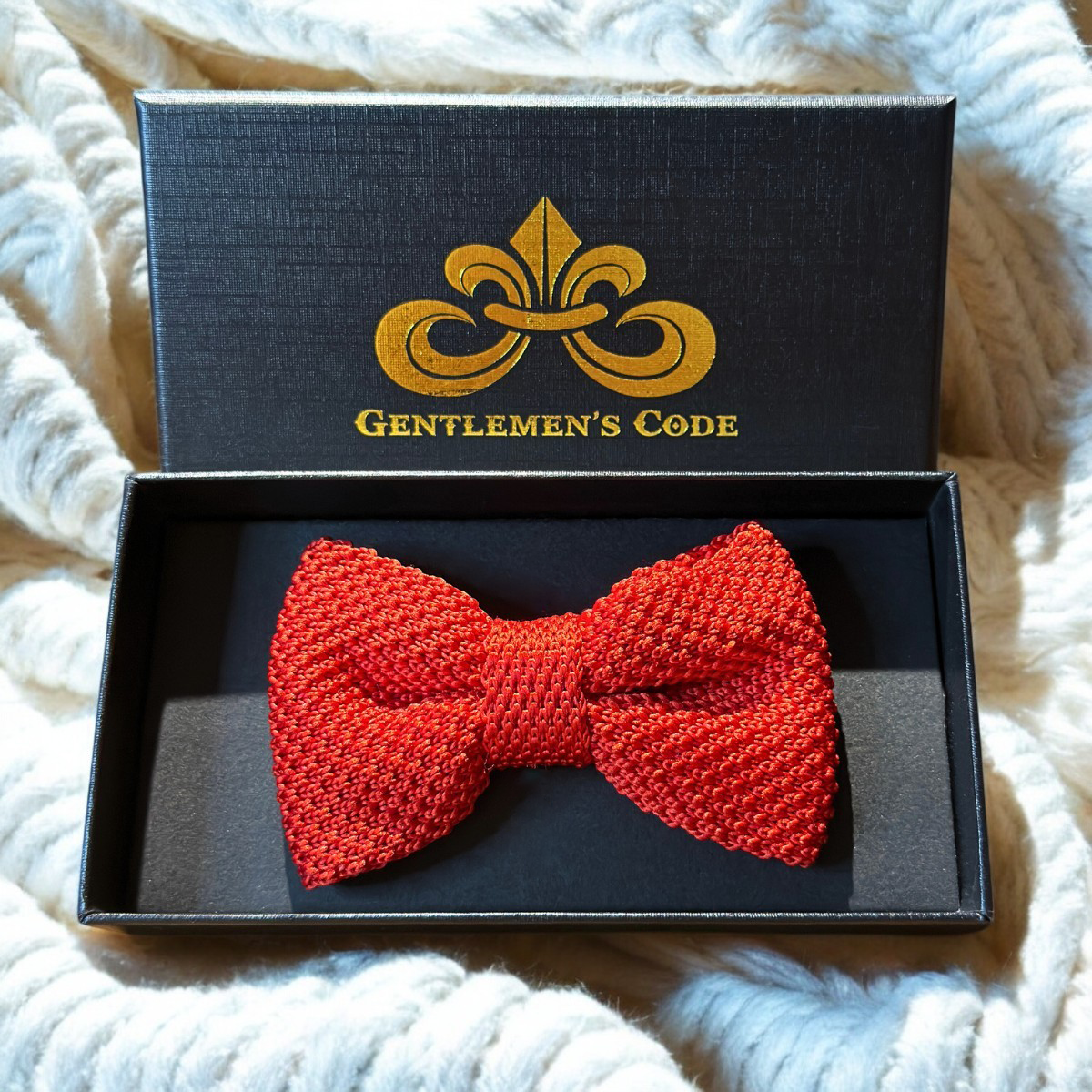 Nœud Papillon Petit Gentleman Tricot Rouge