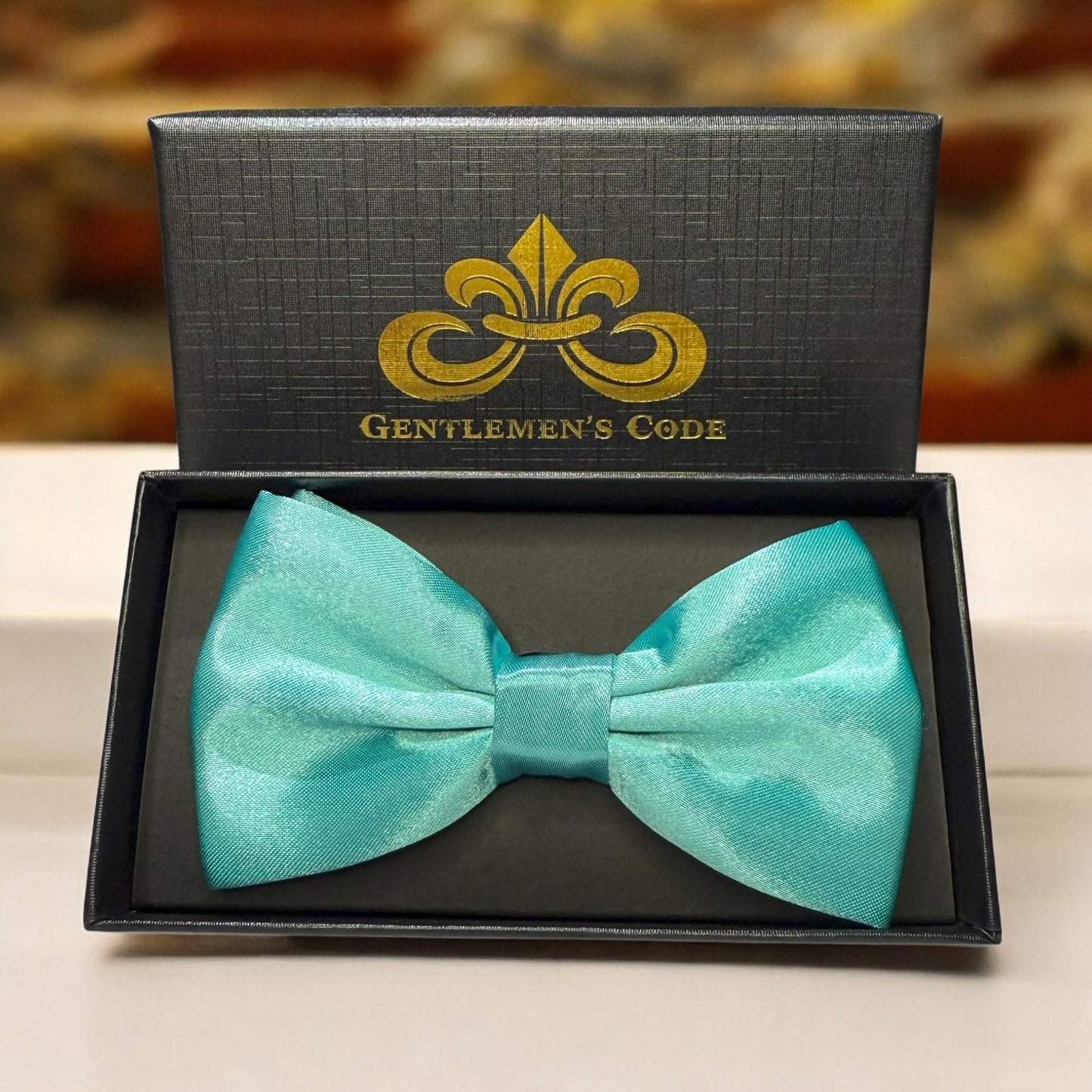 Nœud Papillon Satiné Turquoise