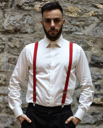 Bretelle Unie Rouge Vin - Gentlemen's Code